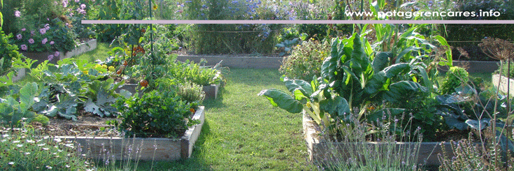 Le potager en carrés à la française à l'École du Jardinage en Carrés - Centre d'agro-écologie